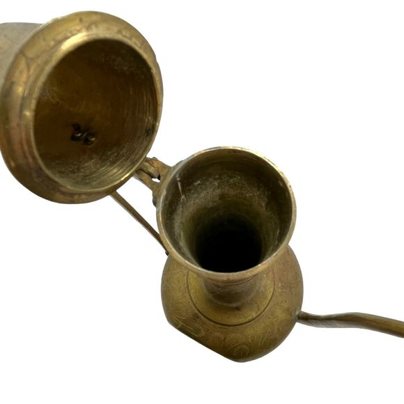 Chocolate Pot Tea Pot Vintage Brass Decorative Coffee Serving Pot With Spout 12" - Picture 5 of 12